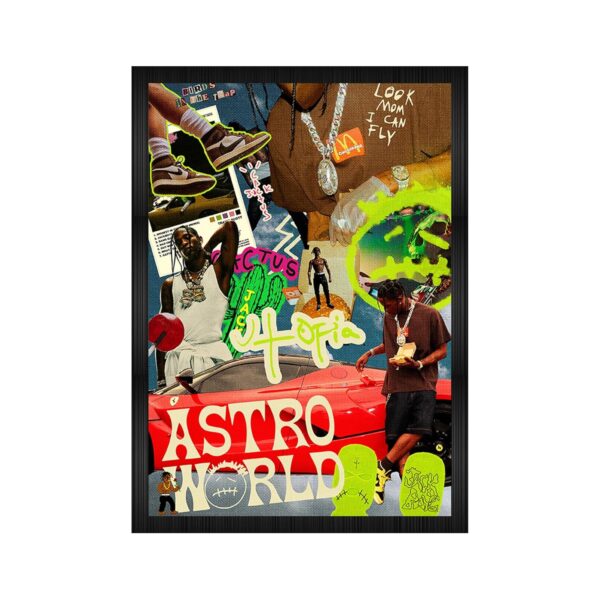 Travis Scott Astroworld Wall Poster Frames | Aesthetic A4 Poster Frames For Home, Living Room, Bedroom and Office | Wall Frames Artworks | Hanging Theme Posters