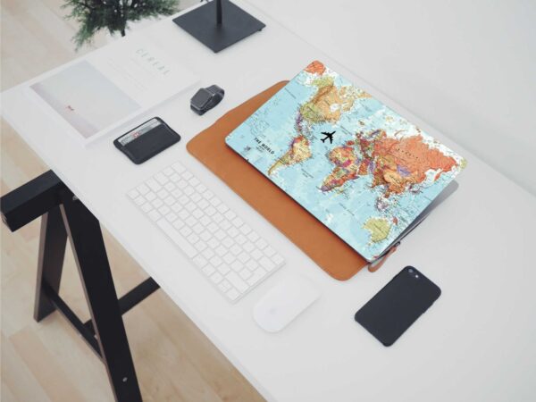 World Map Multicolor Theme Design for 15.6 Inch Laptop Skin - Image 3