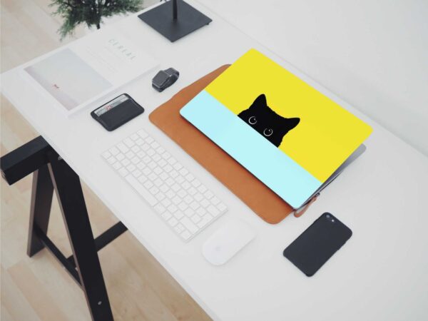 Kitty black cat Laptop Skin Vinyl Sticker Decal, 12 13 13.3 14 15 15.4 15.6 inch Laptop Skin Sticker Cover Art Decal Protector Fits All Laptops - Image 3