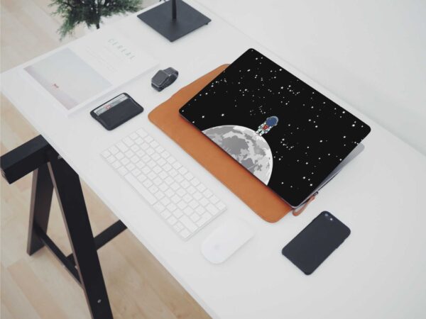 Cute Astronaut Hard Case Compatible with MacBook Pro 14 Inch Case 2021 Release Model A2442 M1 Pro/M1 Max Chip with Touch ID,AMCJJ Plastic Laptop Hard Shell Cover & Keyboard Cover Skin - Image 3