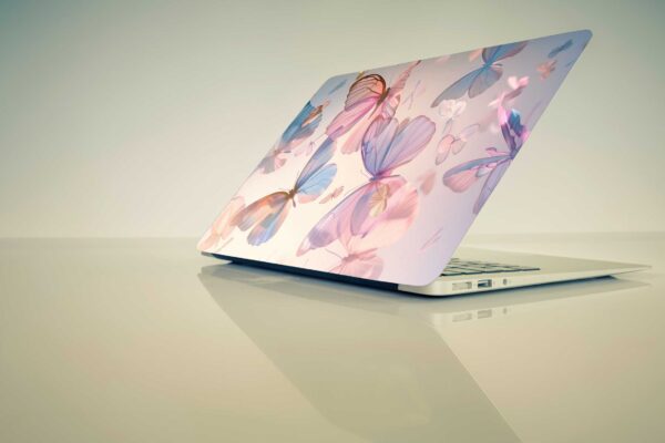 Purple butterflies laptop skin